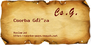Csorba Géza névjegykártya