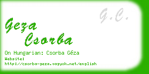 geza csorba business card