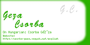 geza csorba business card